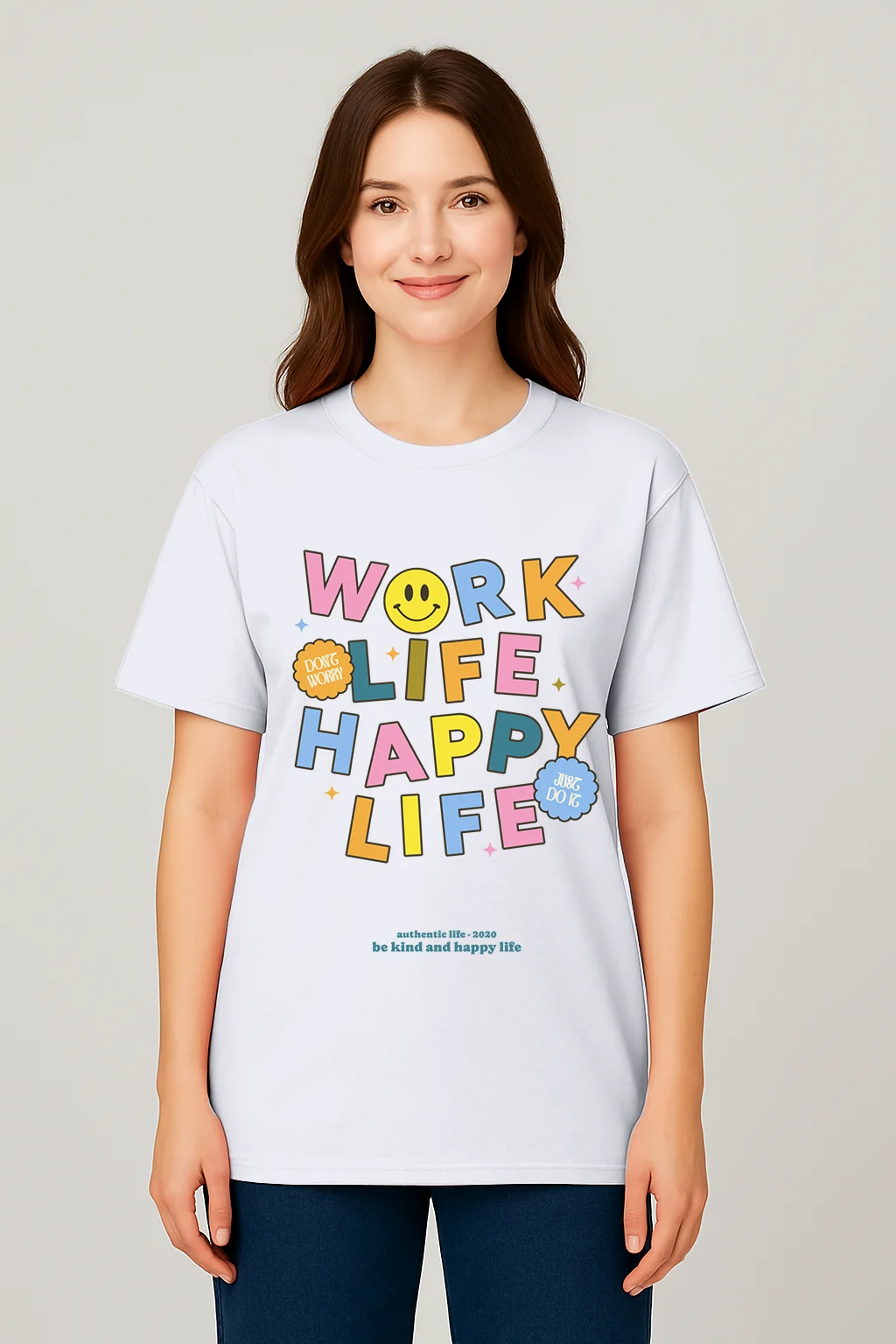 Bold & Colorful Typography T-Shirts IvoryWhite