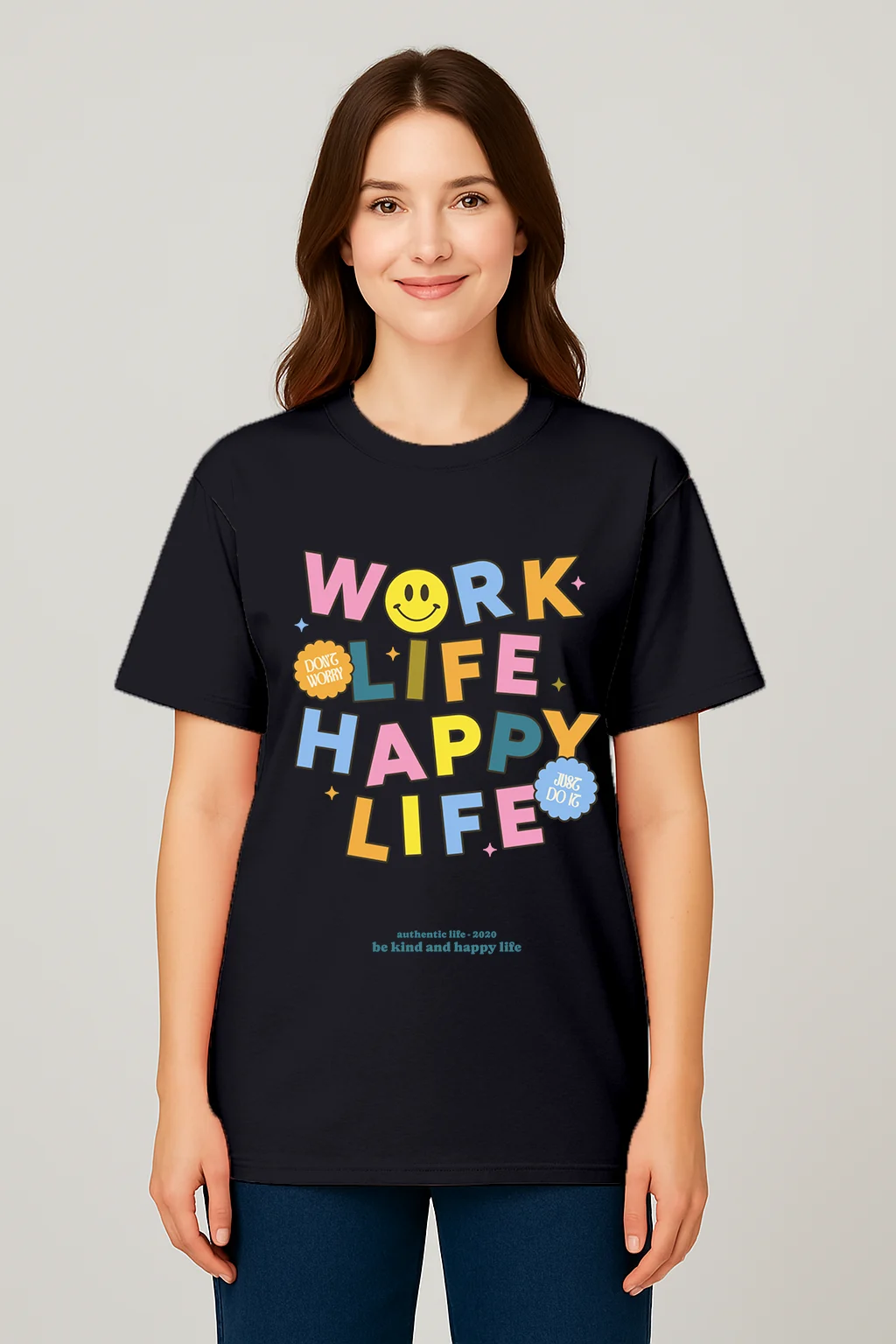 Bold & Colorful Typography T-Shirts SamuraiBlack