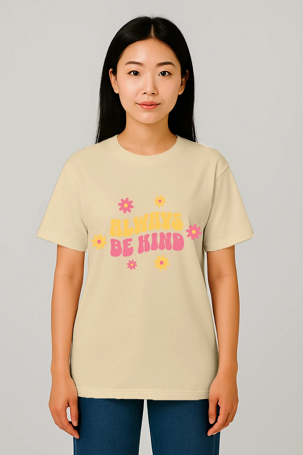 Cute Flower T-shirt CreamApricot