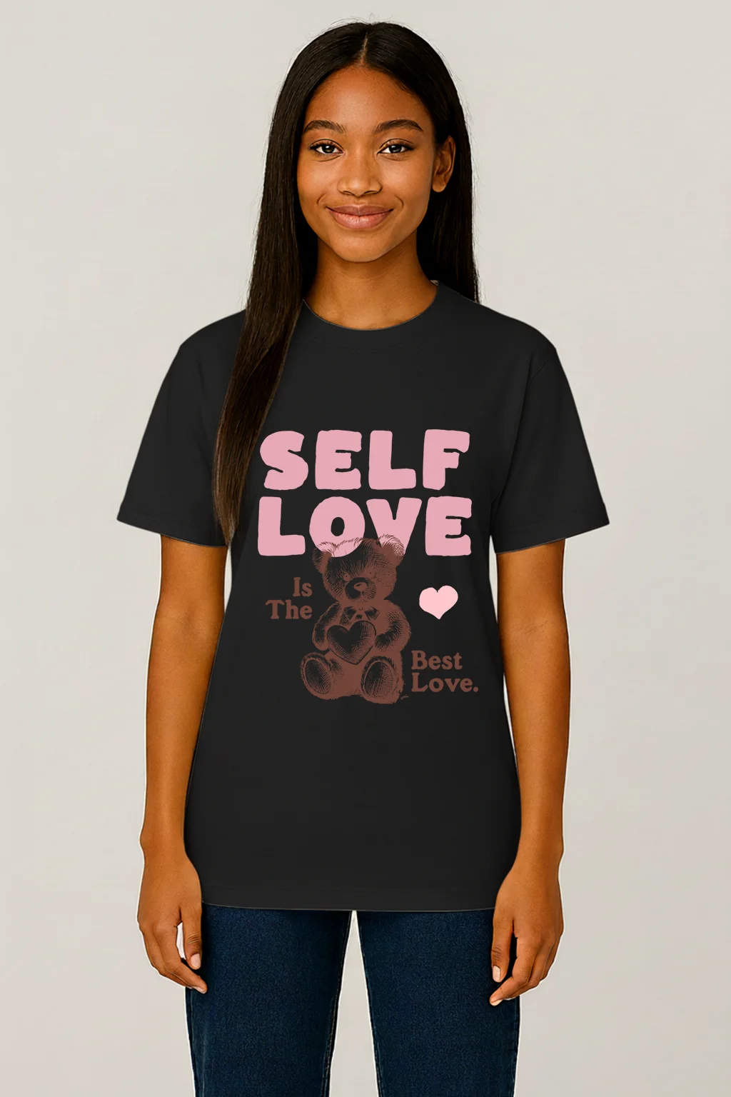 Cute Pink Retro T-Shirt Black