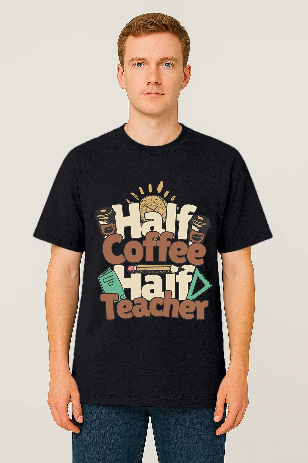 Half Coffe Half Teacher SamuraiBlack