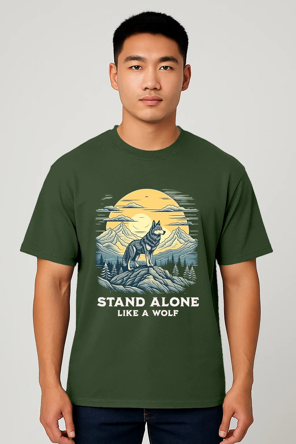 Stand Alone Like A Wolf MountainGreen