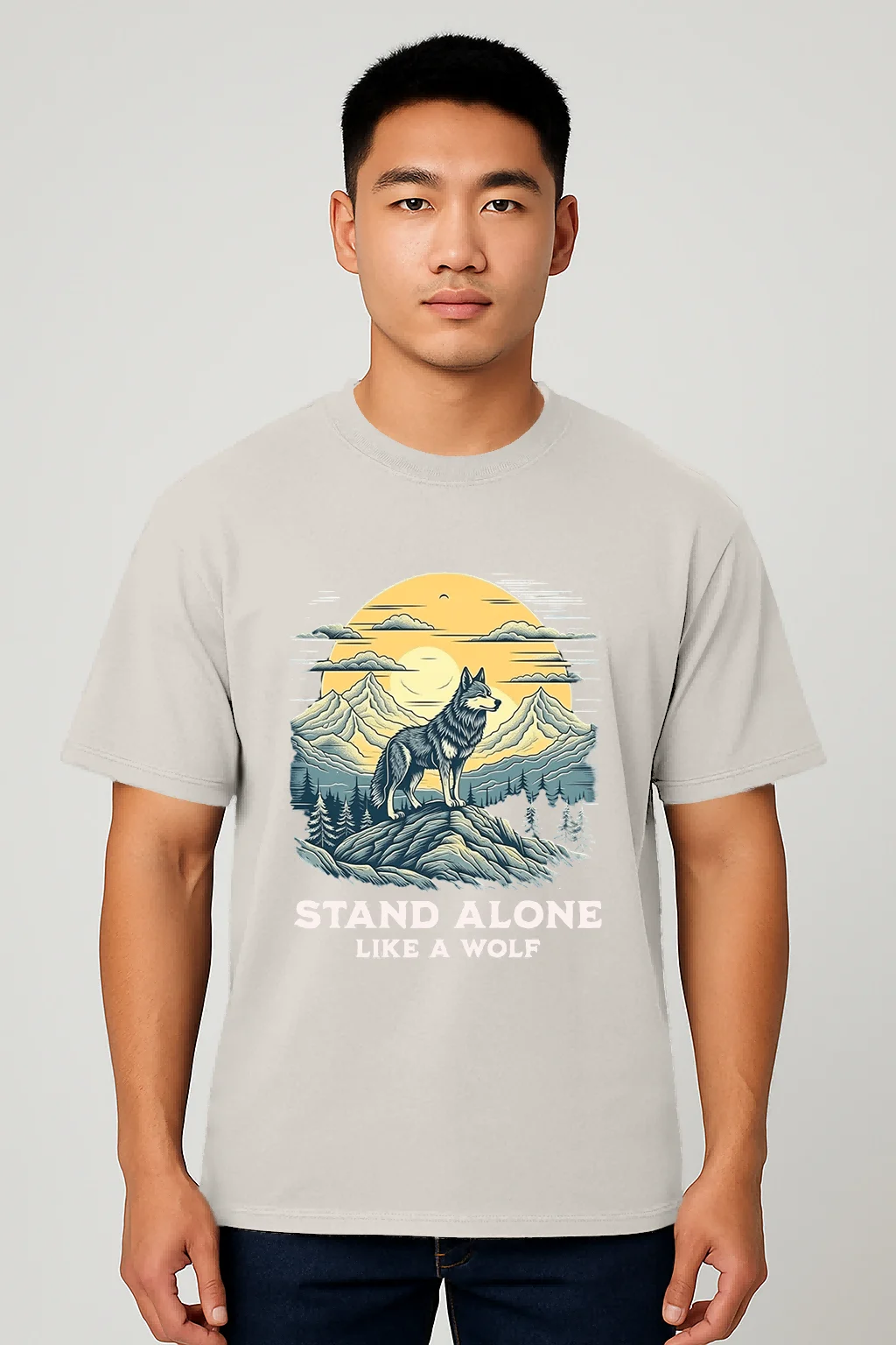 Stand Alone Like A Wolf SandBeige