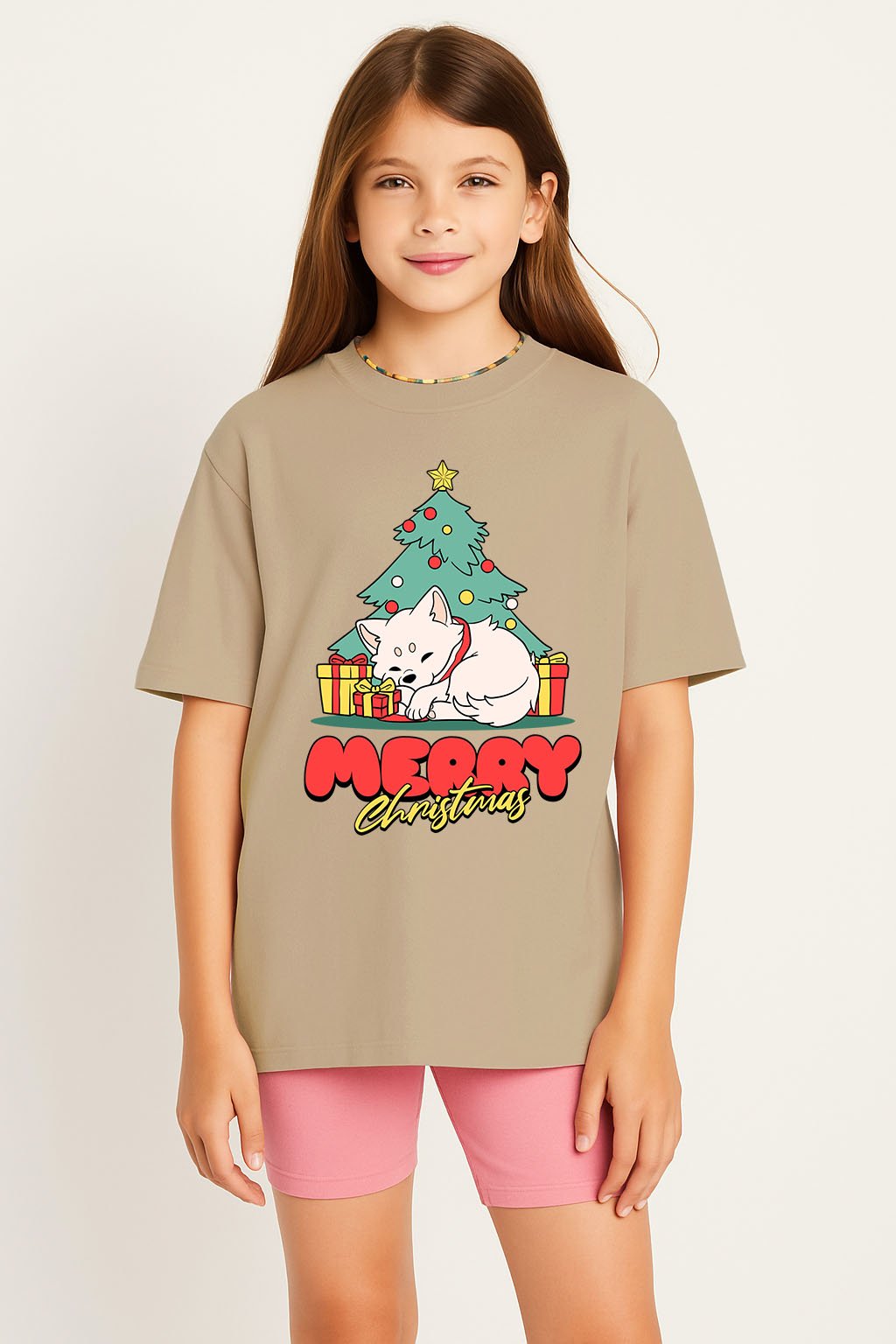 Cute Merry Christmas Khaki